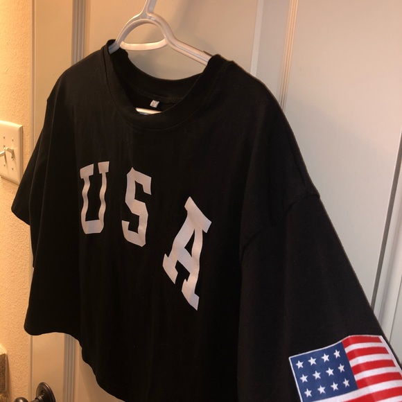 USA graphic tshirt crop top - Picture 3 of 4